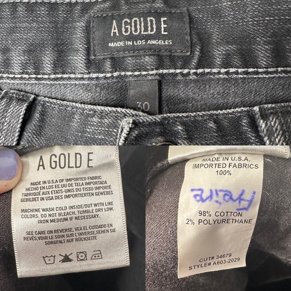 AGOLDE Tapered Slim Fit Stretch Denim Washed Casual Jeans - Picture 7 of 7